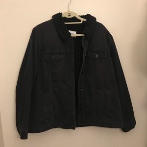 Old Navy Black Sherpa Jean Jacket